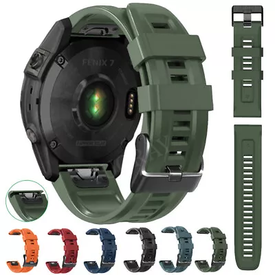 Quick Fit Silicone Band Watch Strap For Garmin Fenix 7 7X Solar 6 6X Pro 3 5 5X • £7.99