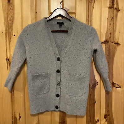 J. Crew Womens Wool Cardigan Size XS Gray Long Sleeves Button Pocket Sweater • $19.95