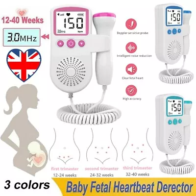 Fetal Doppler Detector Baby Heart Beat Rate Probe Prenatal Monitor Ultrasonic UK • £12.39