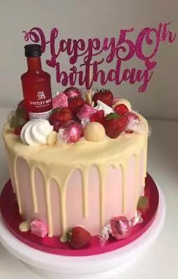 Personalised Glitter Cake Topper Custom Any Age Name Any Occassion • £4.15