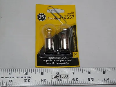 $10.90 • Buy (2) New GE 2357 Miniature Lamp Bulb 28w 8w Dual Contact 12 Volt S8 12v 