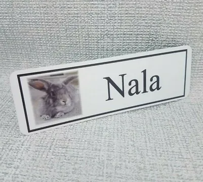 Personalised Rabbit Hutch Door Name Plaque Sign Any Text Any Photo Your Rabbit • £5.99