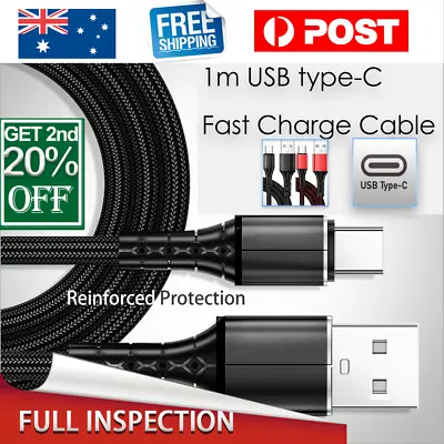 $4.99 • Buy USB Type C Charger Cable Data Cord For Samsung OPPO Xiaomi Braided Cable QC Fast