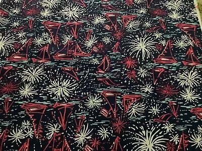 Lilly Pulitzer Fabric ~ Saiboats And Firework~ Cotton/poplin~ 18  By 18” NEW • $15.99