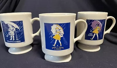 Vintage Set Morton Salt Umbrella Girl When It Rains It Pours Coffee Cups / Mugs • $20