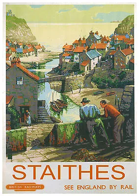 Vintage Railway Art Poster - Staithes 001 • £6.99
