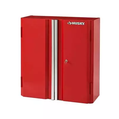 Husky Wall Mounted Garage Cabinet 28 X29.7  24-Gauge Steel Adjustable Shelf Red • $165