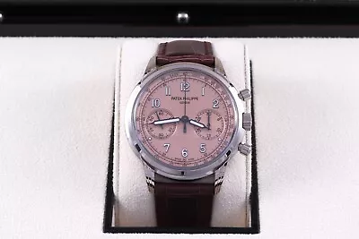 Patek Philippe 2023 Chronograph Salmon Opaline Dial White Gold Box/Papers 5172G • $69000