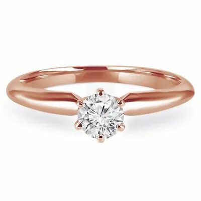 Certified Diamond Ring 14K-18K White Gold & Yellow Gold Solitaire Ring VVS1 Best • £308.58