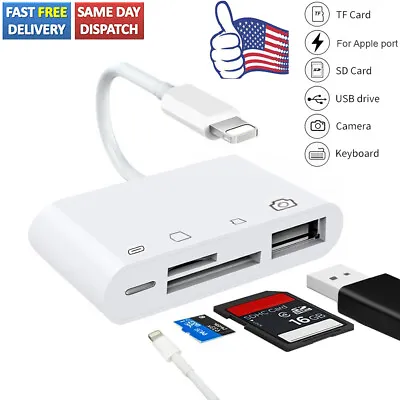 4 In 1 To Card Reader Adapter USB Camera Micro SD Memory Slot For IPhone IPad • $13.95