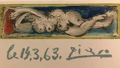 $151.20 • Buy Pablo Picasso Original Stone Lithograph  Reclining Nude Woman  1964 Plate-Signed