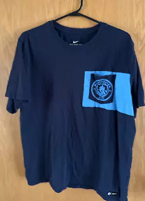 MANCHESTER 1894 CITY T~shirt XL NIKE W/logo On Front L Chest Pocket • $28.80