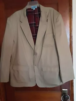 Mens Habands Ice House Jacket Size 46R Khaki Button Down Sport Coat Lined • $22