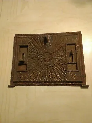 Vintage Cast Iron Wood Stove Furnace Cover Ornate Rust Metal Detailed Decorative • $49.99