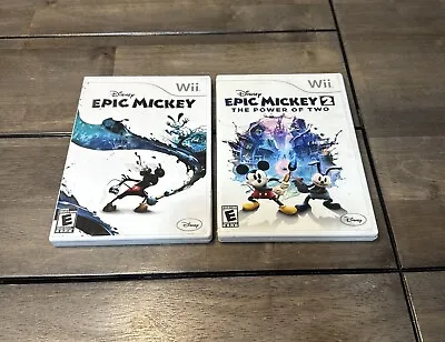 Epic Mickey 1 & 2 The Power Of Two (Nintendo Wii Game Bundle Lot) Tested! • $14.99