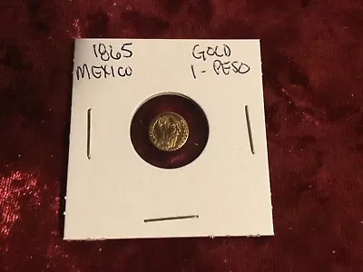 1865 - Peso Mexico Mexican Maximiliano Emperor Gold Coin BU • $39.99