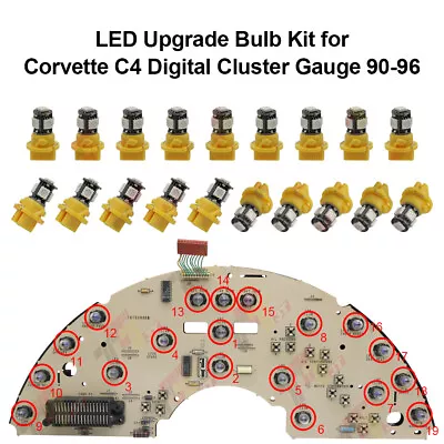 LED Upgrade Bulb Kit For Corvette C4 Digital Cluster Gauge 1990-1996 • $47.50