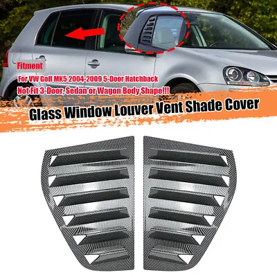 Carbon Fiber For VW Golf MK5 04-09 Quarter Glass Window Louver Vent Shade Cover • $48.36