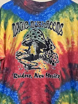 Magic Mushrooms Ruidosa New Mexico Tie Dye T-Shirt Medium • $17.28