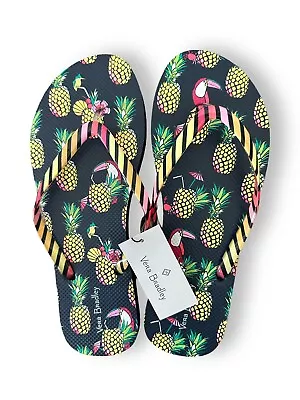 Vera Bradley Flip Flops Toucan Party Pineapple Tropical Size Medium 9-10 Beach • $18