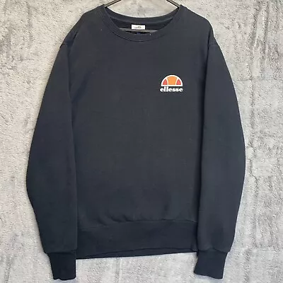 £12.36 • Buy Ellesse Mens Black Logo Jumper Pullover Comfort Cotton Sweatshirt Size S Small