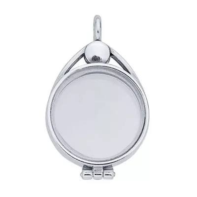 Sterling Silver Floating Glass Locket 17mm Round • $24.95