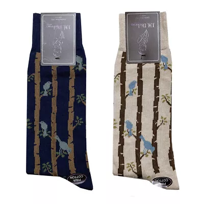 JM Dickens Luxury Mens Dress Socks BIRD 1 Pair Crew Peruvian Pima Cotton Blend • $19.95