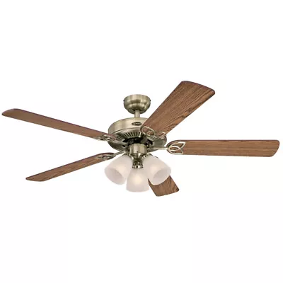 Westinghouse 72337 Antique Brass Brown Ceiling Fan 52 In. With LED Light Fixture • $142.45