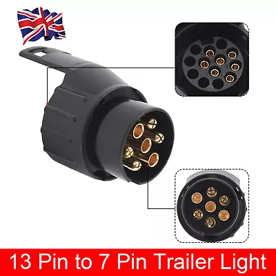 7 To 13 Pin Plug Trailer Truck Electric Adapter Towbar Towing Socket Converter • £5.79