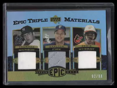 2006 Upper Deck Epic Triple Materials MFM Murray Fisk Munson Triple Jersey 92/99 • $40