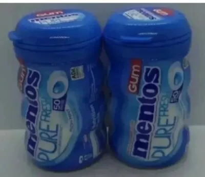 MENTOS PURE FRESH MINT Sugar Free Gum 50 Pieces Each EXP 06/2025 • $9.98