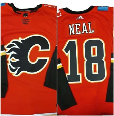 Adidas NHL Calgary Flames James Neal #18 Fight Strap Jersey Mens Size 52 Red • $88.17