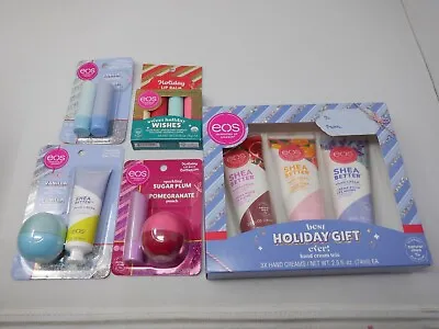 EOS Holiday Gift Bundle Hand Creams Lip Balms Vanilla Pomegranate Sugar  HC6822 • $49.95