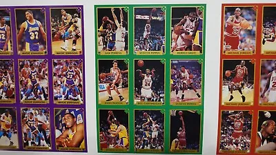 72 CARDS SET MICHAEL JORDAN PIPPEN MAGIC UNCUT SHEET POSTER WALL GiFT CARD NEW • $99