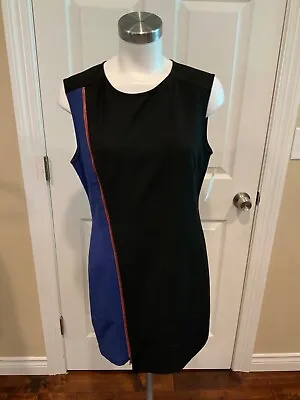 BCBGMaxAzria  Nikole  Black W/ Multicolor Stripes Asymmetrical Dress  Size 12 • $31.20