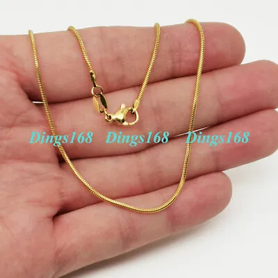 Men&Women's 18K Gold Filled Tarnish-Free Classic 1.6mm Wide Snake Chain Necklace • $15.99