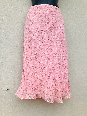 Limited Collection Skirt Sz UK8/ US 2/4/ S/Sm Silk Marks Spencer Silk Skirt Pink • $10.99