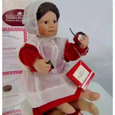 NEW 1st Issue Ashton Drake SWEET SENSATIONS Amish 8  DOLL Red Dress Apron Apple • $68.39