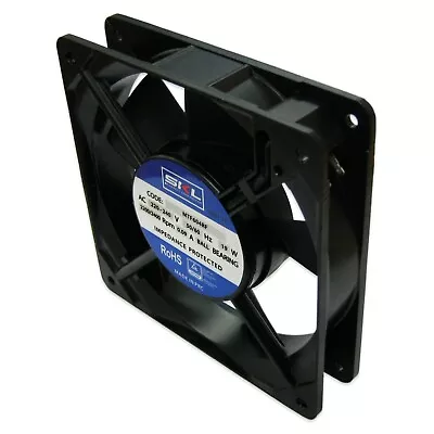 SQUARE AXIAL COOLING FAN MOTOR 230V 19W 120 X 120 X 25mm PANEL FRIDGE FREEZER • £18.50