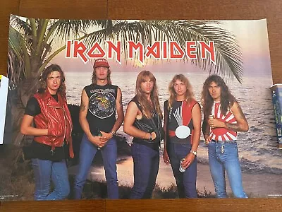 Iron Maiden Rare Official 1984 Powerslave Band Members Ross Halfin Promo Poster • $70