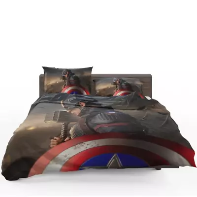 Steve Rogers As Captain America In Avengers Endgame Quilt Duvet Cover Set Single • £43.19