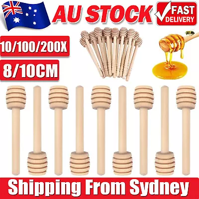 10/100/200X Wooden Honey Dipper Mini Wood Stirring Rod Stick Spoon Dip Drizzler  • $7.45