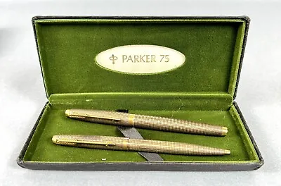 Parker 75 Sterling Silver VERMEIL Fountain Pen Ballpoint Set 18K XF • $499.99