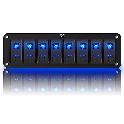 $32.95 • Buy 8 Gang Car Boat Marine Blue LED Toggle Rocker Switch Panel Circuit Breaker 12V