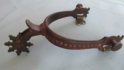 Single Antique Fancy Steel Roweled Western Spur-Spur Strap Attachments Intact • $10.50