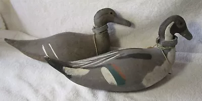 RARE 1930's Antique SCOTT DECOY CO Canvas Drake & Hen Pintail Duck Glass Eyes • $125