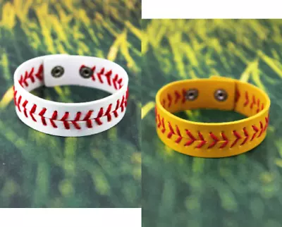 Baseball Or Softball Faux Leather Cuff Bracelets • $6.12