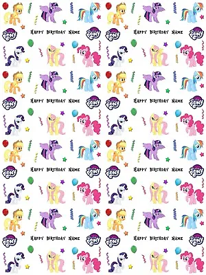 My Little Pony Personalised Birthday Gift Wrapping Paper 3 Designs ADD NAME • £4.19