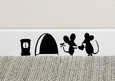 Mouse Love Heart Skirting Board Wall Art Funny Sticker Vinyl Decal Mice Home • £3.49