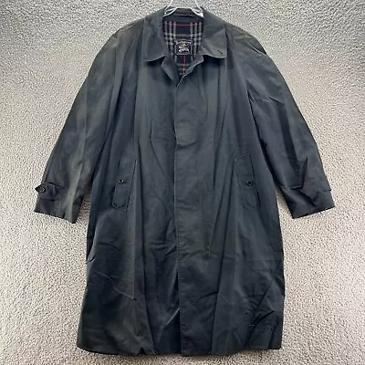 Vintage Burberry Trench Coat Mens 56R Novacheck Lined Waterproof Rain Jacket * • $98.48